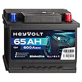 HeyVolt Autobatterie 12V 65Ah 600A/EN Starterbatterie, absolut wartungsfrei...