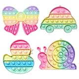 LAJUP 4 stk Popit Fidget Toy, Pop It Bubble Sensory Fidget Toy, Bubble Popet...