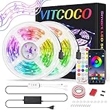 LED Strip 10M, VITCOCO Bluetooth LED Streifen Kit RGB 5050SMD 300 LEDs Farbwechsel selbstklebend LED...
