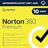 Norton 360 Premium 2024 | 10 Geräte | Antivirus | Secure VPN | Passwort-Manager...