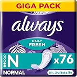 Always Daily Fresh Normal Slipeinlagen 76 Stück, 0 Prozent Duftstoffe, Für...