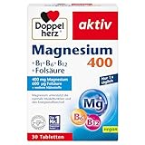 Doppelherz Magnesium 400 + B1 + B6 + B12 + Folsäure - Magnesium unterstützt die normale...