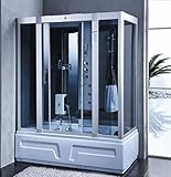 XXL Luxus LED Dampfdusche inkl. Whirlpool Duschtempel Komplettdusche +Radio