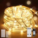 LED Schlauch 10M LED Lichterkette Außen Lichtschlauch Outdoor IP67 Wasserfest 8 Modi Dimmbar...