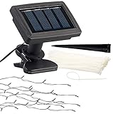 Luminea Schirmbeleuchtung: Solar-LED-Sonnenschirm-Lichterkette mit 8 Strängen und 72 LEDs, IP44...