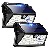 OUILA Solarlampen für Außen, 3 Modi LED Solar mit Bewegungsmelder, 185 LED Solarleuchten Lampe...