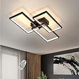 CBJKTX Deckenlampe LED Deckenleuchte dimmbar mit Fernbedienung 63W Schwarze Wohnzimmerlampe aus...