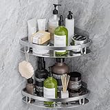 GlasFlength Duschablage Ohne Bohren Ecke, 2 Stück Badezimmer Organizer Selbstklebend Badregal...