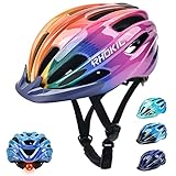 Fahrradhelm Kinder Jungen 52-58CM, Kinder Fahrradhelm mit Licht Kinder...