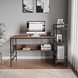 Dripex Holz Schreibtisch Computertisch 136cm PC-Tisch Bürotisch Officetisch Stabile Konstruktion...