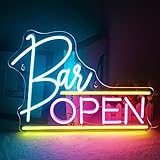 ineonlife Open Neon Schild Rosa Blau LED Neon Light für Business Light Up Sign für Bar, Salon,...