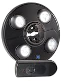 Luminea Sonnenschirmlampe: LED-Schirmleuchte mit 4 dreh- & dimmbaren Spots, 200 lm, Fernbedienung...