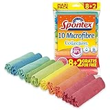 Spontex Microfibre Allzwecktücher 8+2 Gratis, 1 Packung - bunte...