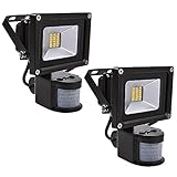 Greenmigo 2x 20W SMD Fluter mit Bewegungsmelder LED Strahler Warmweiß warmweiss Licht IP65...