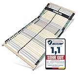 Sleepneo Lattenrost 90x200 Premium Strong bis 200Kg, Kopfteil verstellbar,...