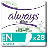 Always Daily Slipeinlagen Damen, Normal (28 Binden) Organic Cotton Protection,...