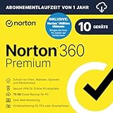 Norton 360 Premium 2024, Premium + Utilities Ultimate,10 Geräte, Antivirus,...