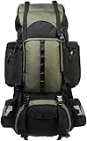 Amazon Basics Wanderrucksack mit Innengestell und Regenschutz, 75 L, Grün