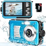 Unterwasserkamera mit 32GB Karte Digitalkamera wasserdichte 10FT 30MP FHD 1080P...