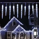 SALCAR 5m LED Eiszapfen Lichterkette Außen, Weihnachtsbeleuchtung Deko Innen IP44 mit 9 Modi und...