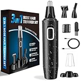 Nasenhaartrimmer, USB Wiederaufladbar Nasenhaarschneider 3 in 1 Set Ohrhaarschneider mit...
