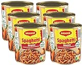 MAGGI Spaghetti Bolognese, leckeres Fertiggericht mit würzigen Fleisch- und Karottenstückchen,...