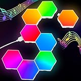 Hexagon LED Panel - RGB Smart Lights Sechseck Wandleuchten Gaming Wand Licht Musik Sync - 8 Pack...