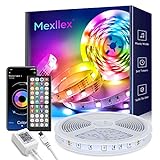 Mexllex LED Strip 5m, RGB LED Streifen, Farbwechsel LED Band mit IR Fernbedienung,16 Mio. Farben,...