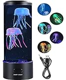 AONAT LED Fantasy Quallen Lavalampe,LED Kinder Aquarium Nachtlichte Runde Jellyfish Lamp,8 Farben...