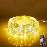 MOLVCE Lichterkette Außen und Innen mit Stecker, 10M 100 LED Lichtschlauch Warmweiß, 8 Modi...