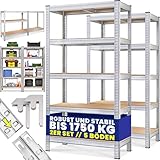 Monzana® 2X Schwerlastregal 180x90x40cm Befestigungsmaterial 1750kg 10 MDF-Platten Kellerregal...