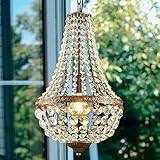 LED Kristall Kronleuchter Gold Vintage Industrielle Esszimmer Hängelampe Dimmbar Pendelleuchte...