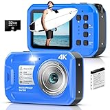 Unterwasserkamera 4K UHD, 64MP Autofocus Digitalkamera wasserdichte mit 32GB...