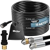 McFilter I Universal Rohrreinigungsschlauch Set, 15m, 200 bar, inkl. Tasche mit Adapter, Düsen...