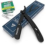 Van De Boos® Rasiermesser Herren Set mit 100 Original Derby Rasierklingen | Langlebiges Edelstahl...