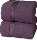 Utopia Towels - Badetuch groß aus Baumwolle, 2er Pack - Duschtuch, 90 x 180 cm (Pflaume)