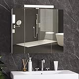 DICTAC spiegelschrank Bad mit LED Beleuchtung,Steckdose und lichtschalter 70x15x60cm(BxTxH)...