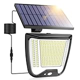 Solarlampen für Außen mit Bewegungsmelder LED Solarleuchte: 288 LED Solar Strahler Aussenleuchte 3...