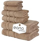 Eono by Amazon 2 große Badetücher, 2 große Handtücher, 2 Waschlappen, superweiche ägyptische...