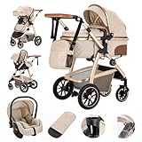 Gcarebb 3 in 1 Kinderwagen, Buggy Mit Auto Babyschale, Mit Höhenverstellbarer...