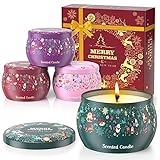 Duftkerzen-Geschenkset, 4er-Pack Weihnachts-Aromatherapie-Kerzen, Geschenkset für Frauen, 4,4 Unzen...