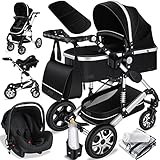 KESSER® Loops 3 in 1 Kinderwagen Kombikinderwagen Komplett-Set inkl. Babywanne...