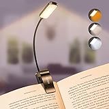 Gritin Leselampe Buch Klemme, Buchlampe mit 9 LEDs, 3 Farbtemperatur Modi, Stufenlose Helligkeit...