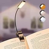 Leselampe Buch Klemme, Gritin Buchlampe, 3 Farbtemperatur Modi, Stufenlose Helligkeit Klemmlampe,...