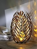 Weltbild LED-Leuchte Leaf - Dekoleuchte Höhe 30 cm aus Metall mit Antik-Finish, Leuchte...