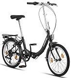 Licorne Bike Fold Premium Klapprad Aluminium 6 Gang Shimano Kettenschaltung...