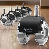 Sytopia Bürostuhl Rollen 11mm x 22 mm, 5er Set Rollen für Bürostühle, Hartbodenrollen Ideal für...