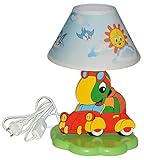 alles-meine.de GmbH hochwertige Tischlampe aus Holz - Schildkröte im Auto - 37 cm hoch -...
