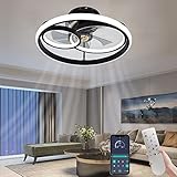 Jnswlxc Deckenventilator Mit Beleuchtung LED Deckenleuchte Mit Ventilator Fernbedienung Leise...