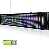 VEVOR LED Laufschrift 40x8 Inch LED Scroll Display Programmierbar RGB LED Leuchtschild LED Scrolling...